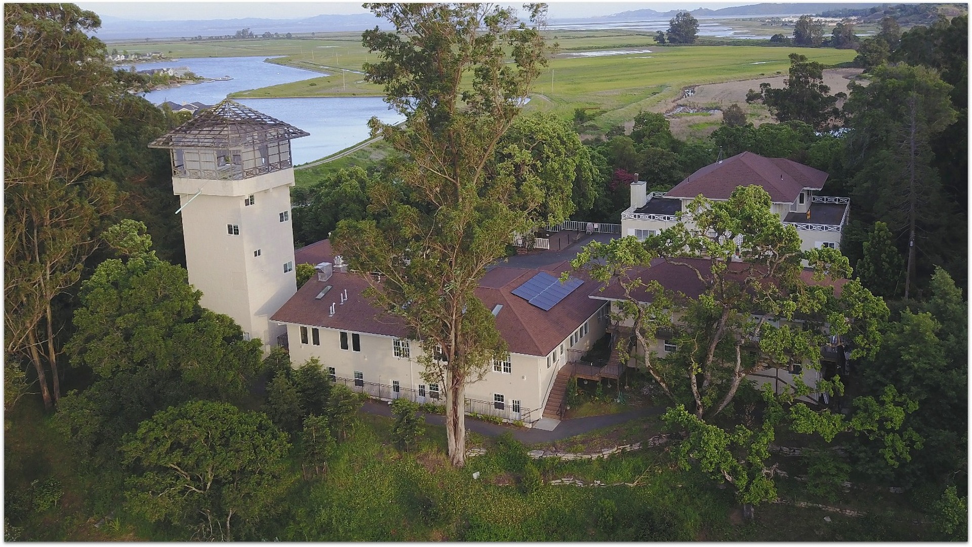 Aerial drone photo of anubhuti retreat, sf 09