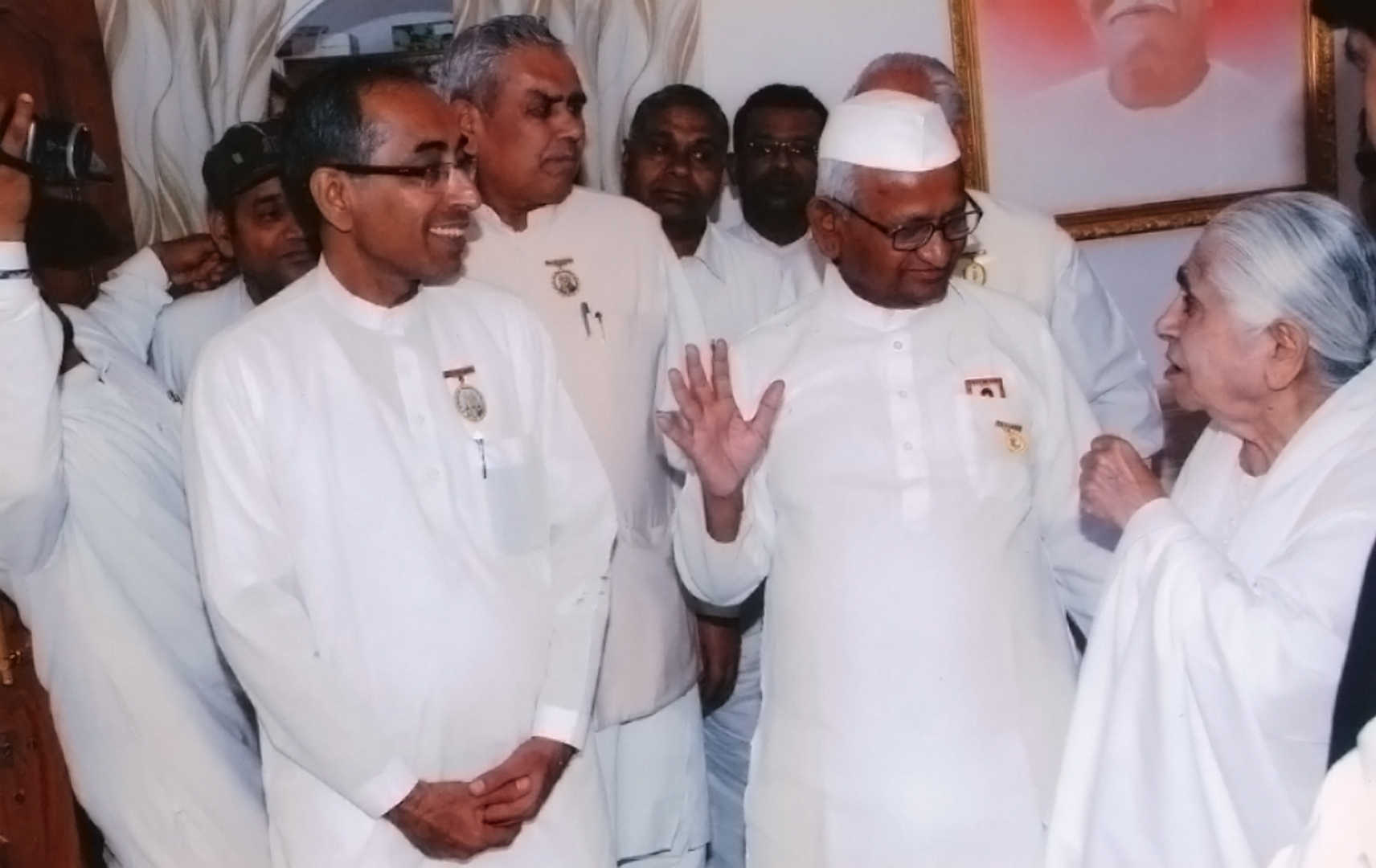 BK Harilal Bhai With Shri Anna Hazare - 1
