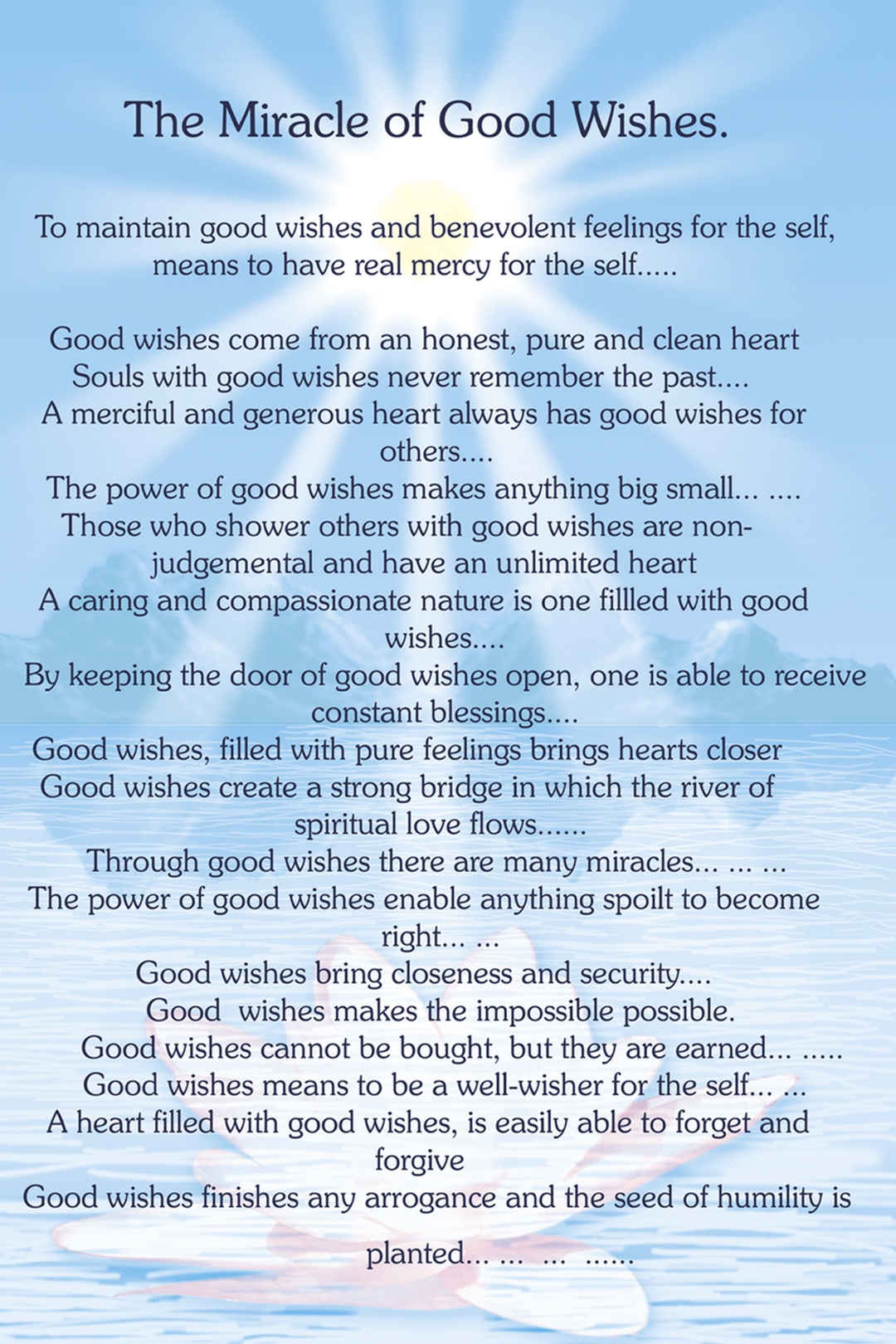The miracle of good wishes
