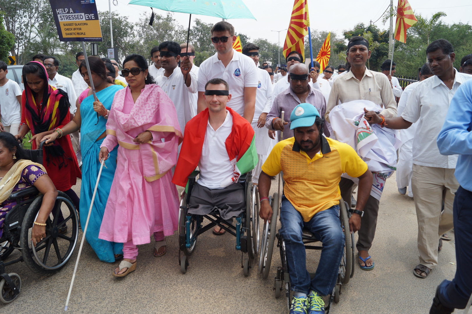 Hyderabad. Commissioner of telengana & brahmakumaris participating on marathan on white cane day