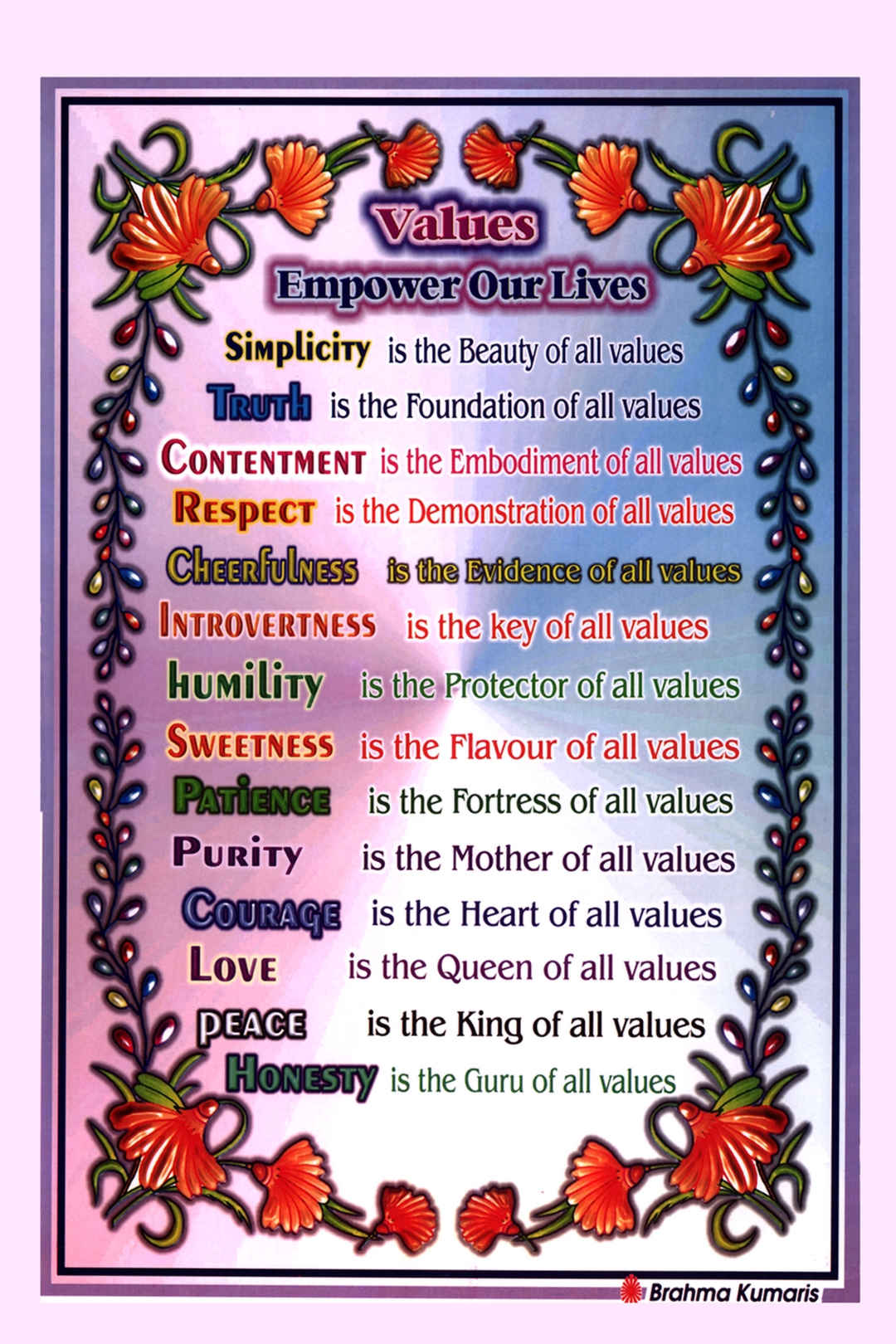 Values empower our lives