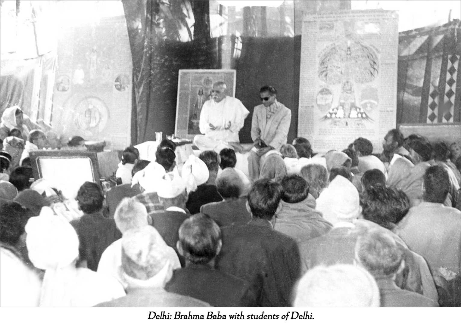 Brahma baba with students of delhi