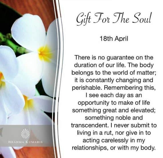 18th april gift for the soul - brahma kumaris | official