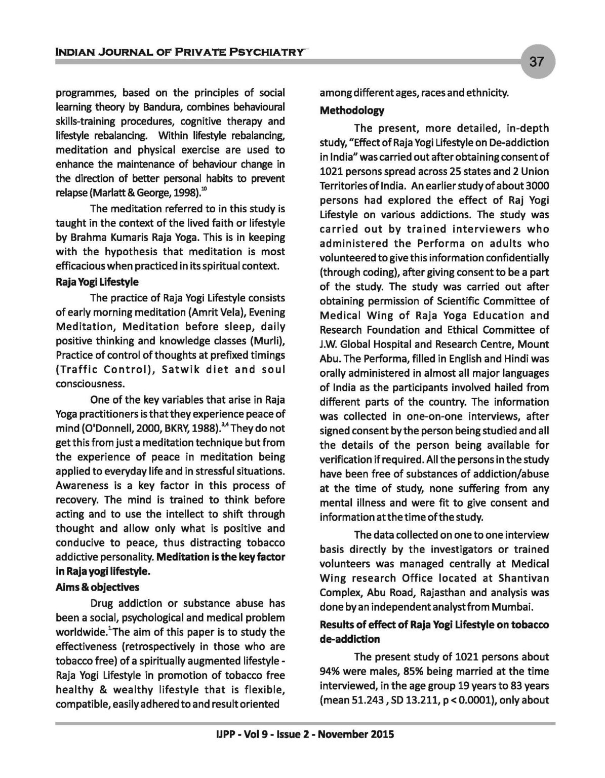 18 Effect Of Raja Yogi Lifestyle On Tobacco De Addiction In India (2) Page 07