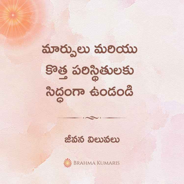 మార్పులు మరియు కొత్త పరిస్థితులకు సిద్ధంగా ఉండండి