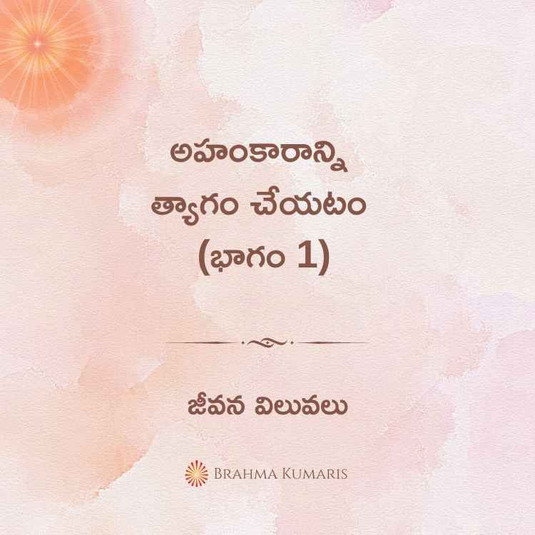 అహంకారాన్ని త్యాగం చేయటం (భాగం 1)