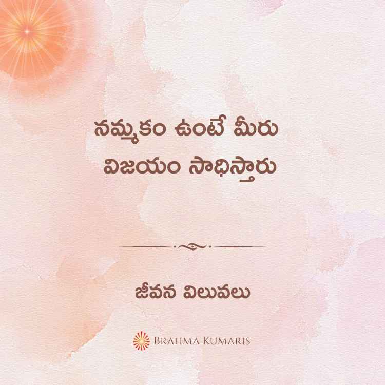 నమ్మకం ఉంటే మీరు విజయం సాధిస్తారు