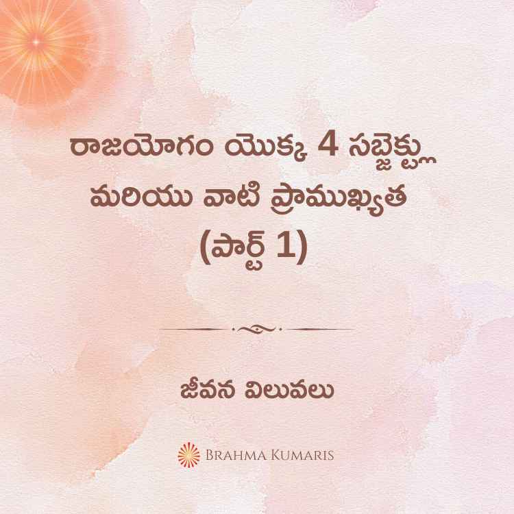 రాజయోగం యొక్క 4 సబ్జెక్టులు మరియు వాటి ప్రాముఖ్యత (పార్ట్ 1)
