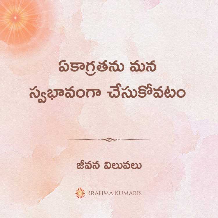 ఏకాగ్రతను మన స్వభావంగా చేసుకోవటం