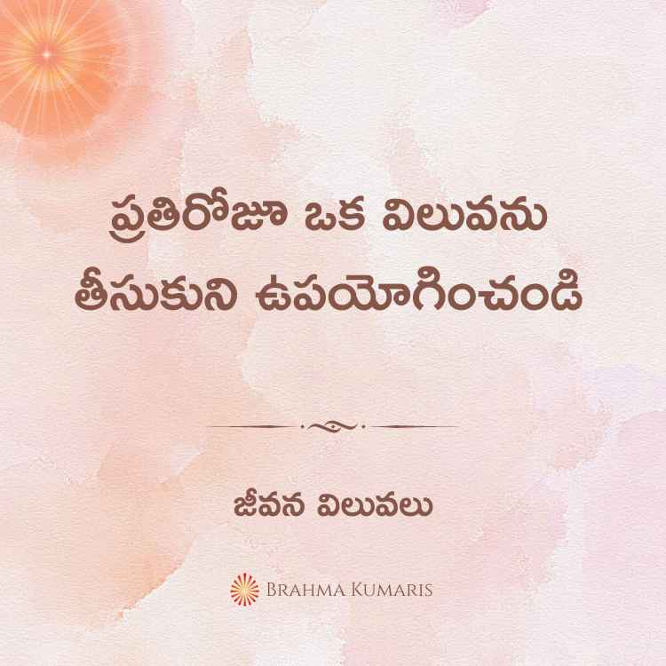 ప్రతిరోజూ ఒక విలువను తీసుకుని ఉపయోగించండి