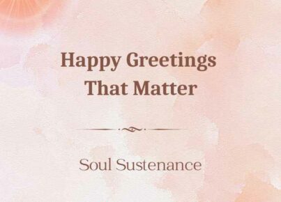 30th Sept 2023 Soul Sustenence English