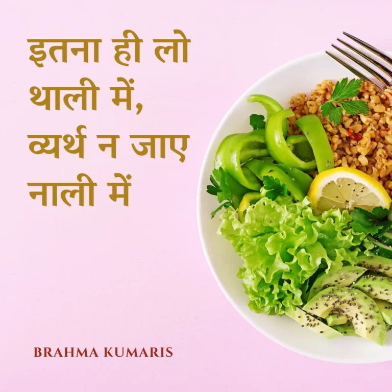 इतना ही लो थाली में, व्यर्थ न जाए नाली में