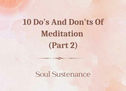 3rd Dec 2023 Soul Sustenence English
