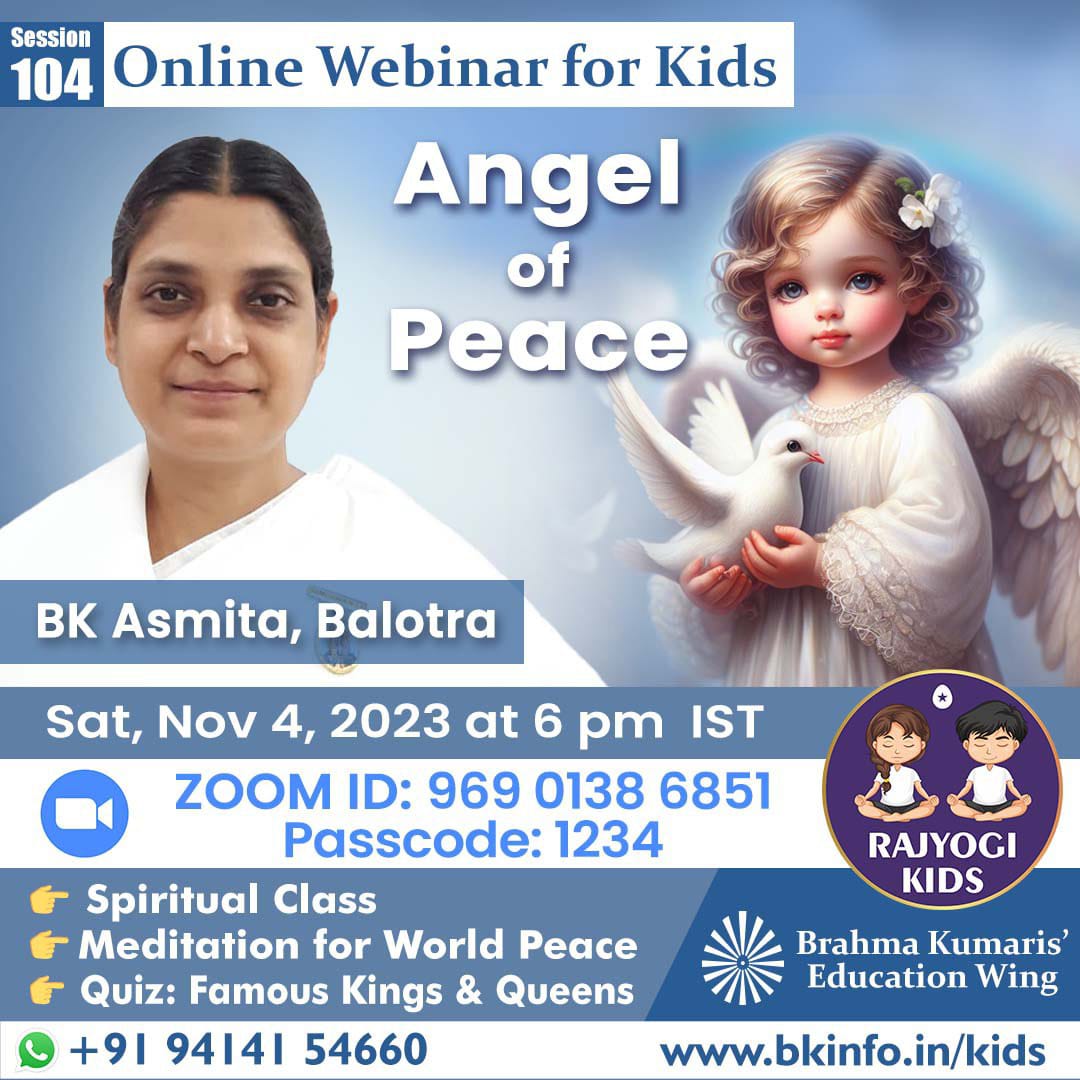 Angel of peace – rajyogi kids