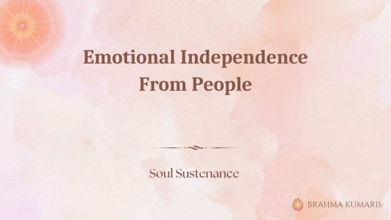 Emotional independence from people
