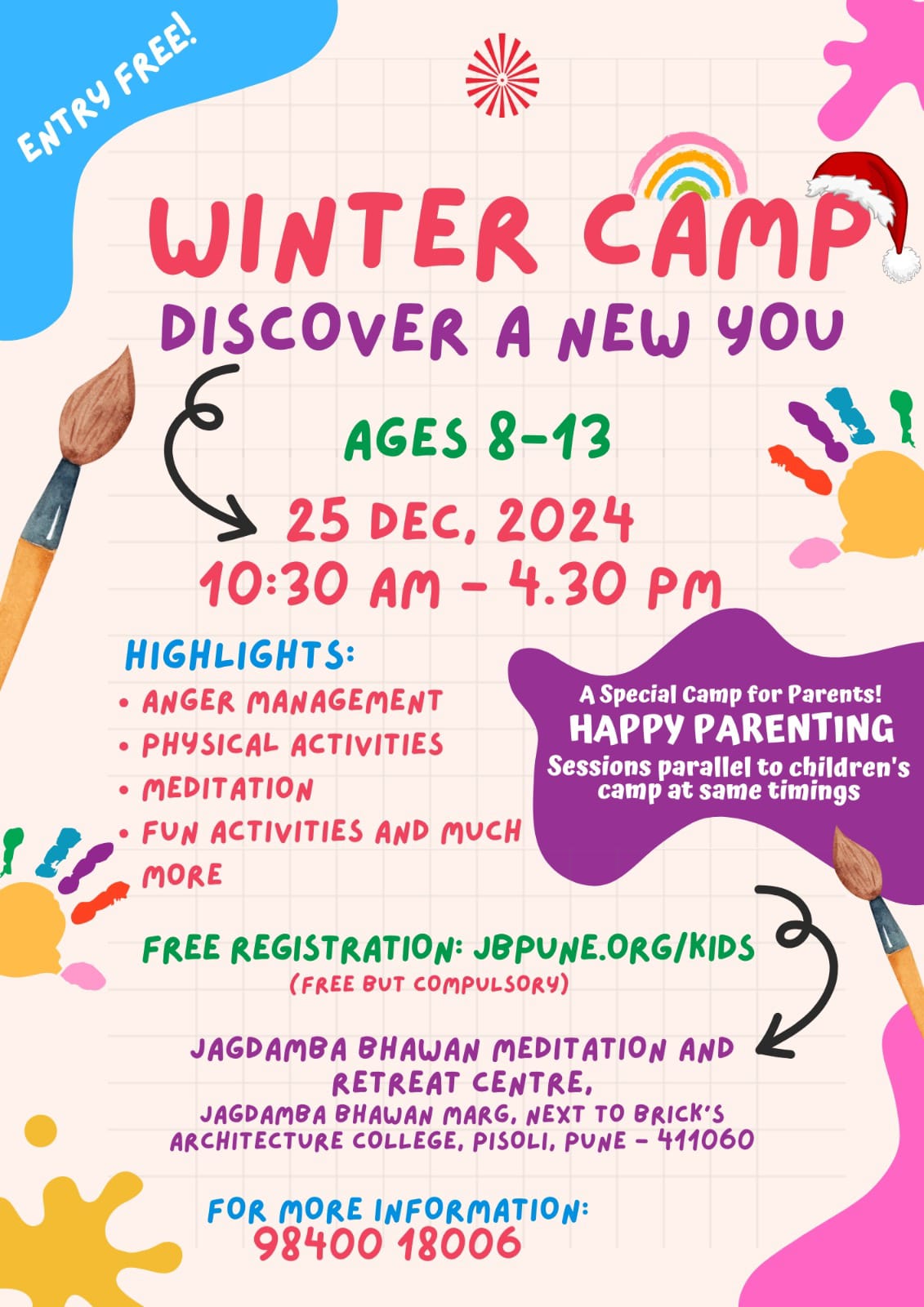 Special Winter Kids Camp with Happy Parenting Sessions