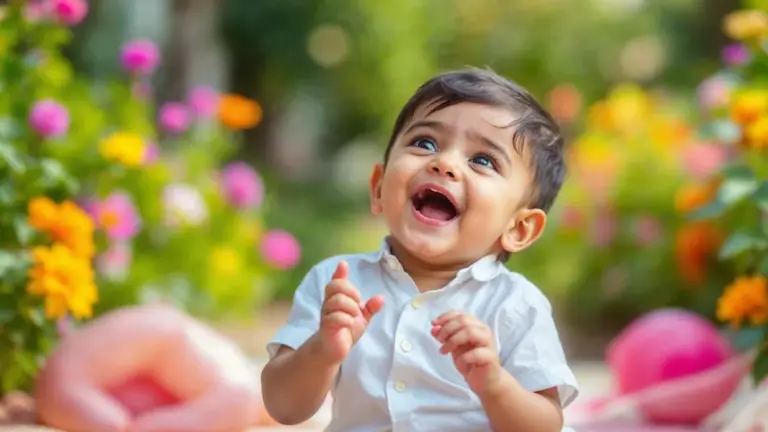 Carefree laughter of a child