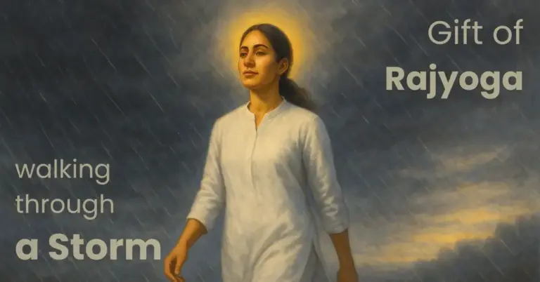 सोचिए, अगर आप तूफ़ान में भी शांत मन से, आत्म विश्वास के साथ यह सोचते हुए आगे बढ़ रहे हैं कि कहीं न कहीं से रोशनी की एक किरण जरूर दिखेगी। यही है राजयोग की शक्ति और राजयोग का उपहार।