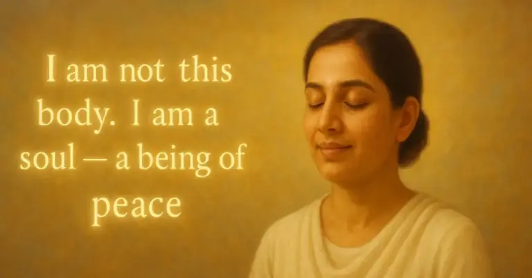 “i am not this body. I am a soul — a being of peace. ”