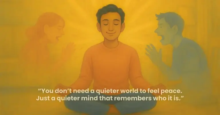 “you don’t need a quieter world to feel peace. Just a quieter mind that remembers who it is. ”
