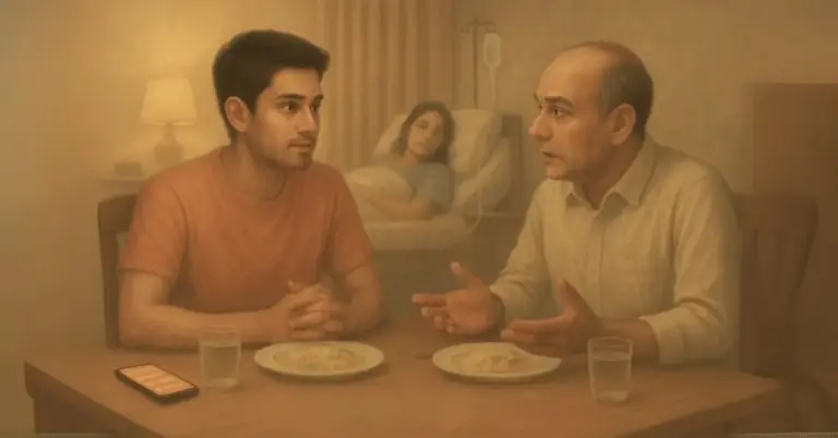 “you’ve done well. But why don’t you stay a few days? Just a few days. Be with her. She’ll feel better. ”