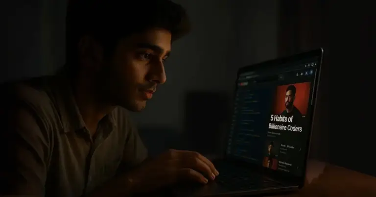 Vedant clicked on a video: “5 habits of billionaire coders. ”
