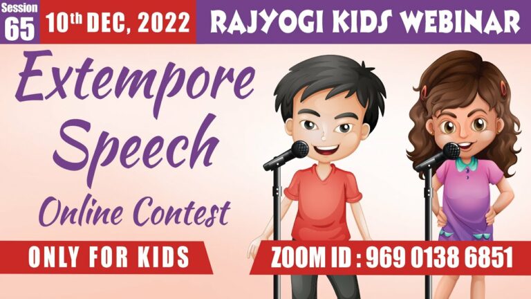 Rajyogi kids 65 extempore speech online contest for kids || 10 dec, 2022